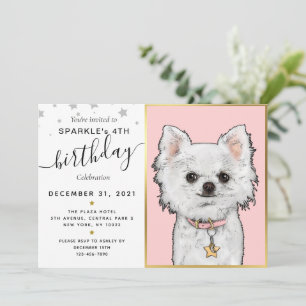 Custom Dog Birthday Photo Text   Pet Star Invitation