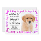 Custom Dog Birthday Pink Paw Prints Pet Photo