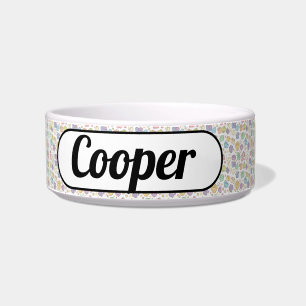 Custom Dog Bowl with Paw Prints – Cooper’s Name