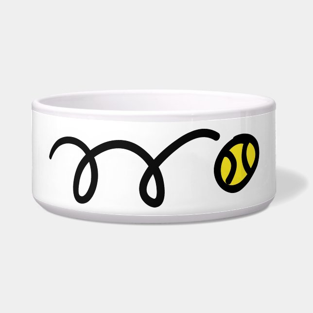 Custom dog bowl with tennis ball design (Front)