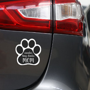 Custom Dog Breed Mom Pawprint Car Magnet