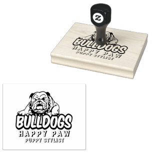  Custom Dog Bulldog  Portrait Stamp,happy paw Rubber Stamp