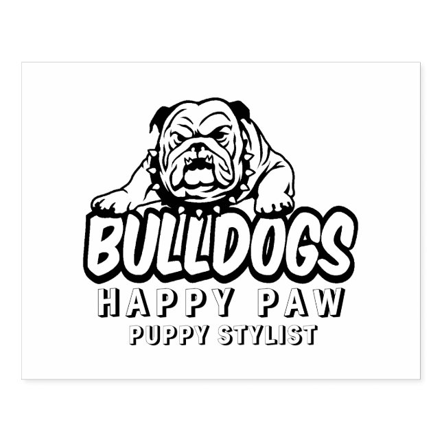  Custom Dog Bulldog  Portrait Stamp,happy paw Rubber Stamp (Imprint)