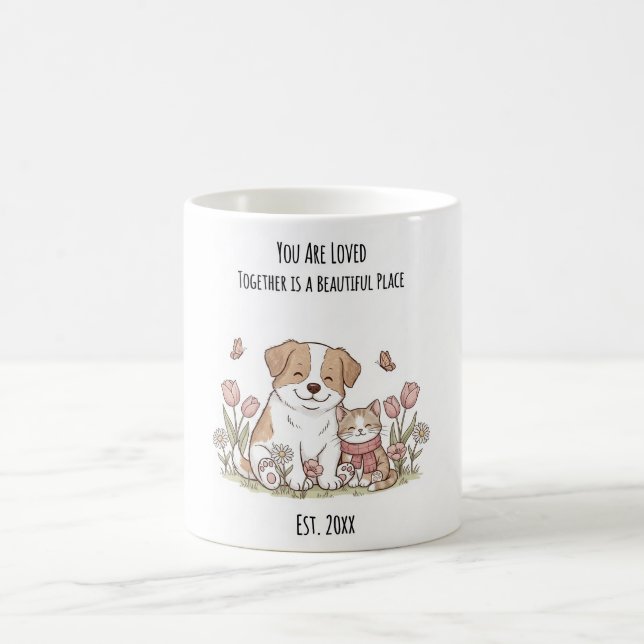 Custom Dog & Cat Family Mug (Center)