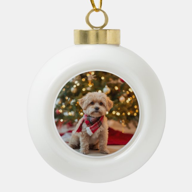 Custom Dog Christmas Ornament | Pet Photo (Front)