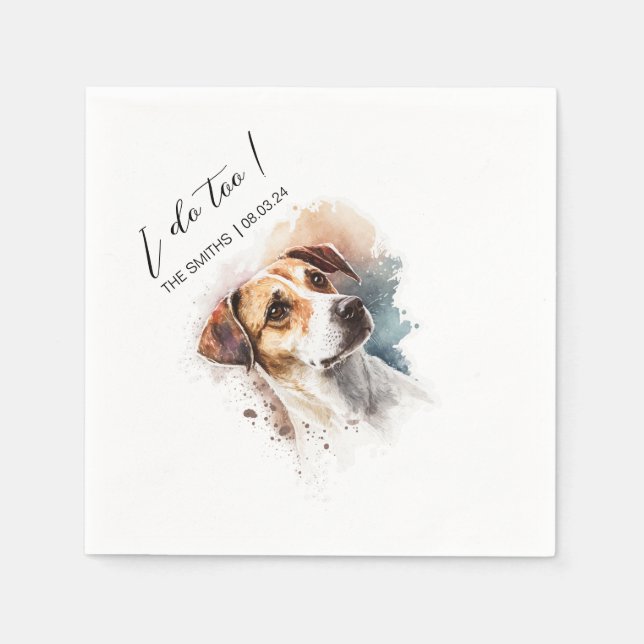 Custom Dog Cocktail Napkins Using Pet Photo + Name (Front)