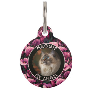 Custom Dog Dad Gift Calla Lilies Print Pet Tag