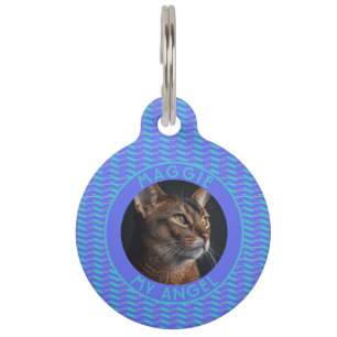 Custom Dog Dad Gift Chevron Checkers Pet Tag