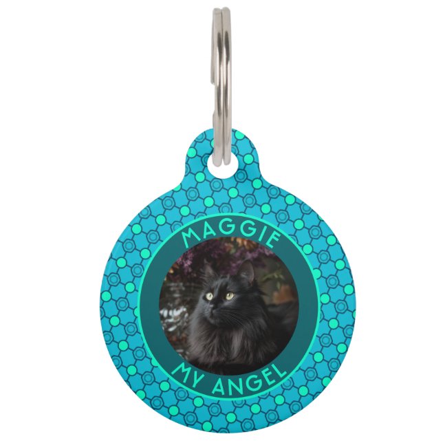 Custom Dog Dad Gift Honeycomb Pet Tag (Front)