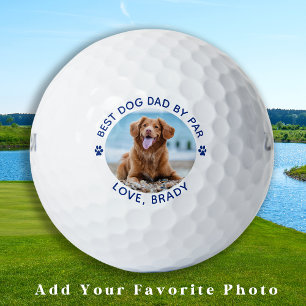 Custom Dog Dad Modern Pet Photo Personalised Golf Balls