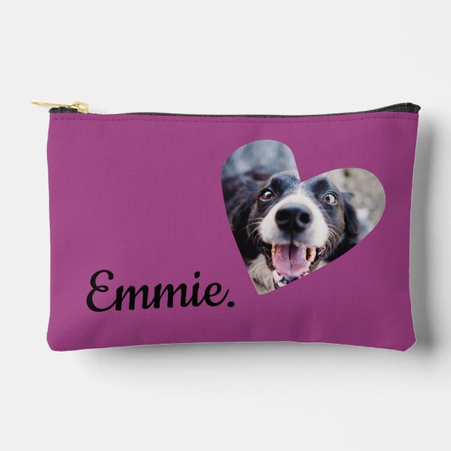 Custom Dog Face Makeup Bag Cosmetic Pouch (Front)