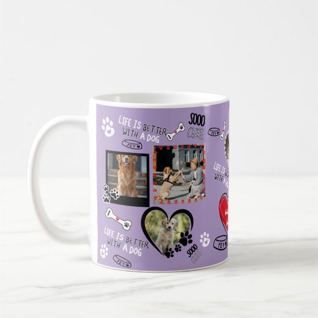 Custom Dog Face Mug, Personalised Dog Photo Coffee Mug (Left)