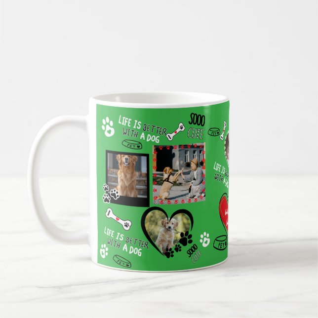 Custom Dog Face Mug, Personalised Dog Photo Coffee Mug (Left)