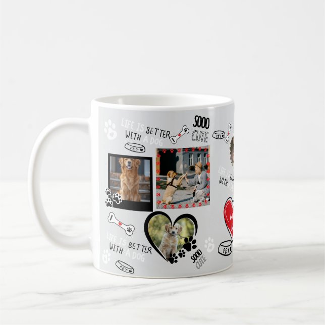 Custom Dog Face Mug, Personalised Dog Photo Coffee Mug (Left)