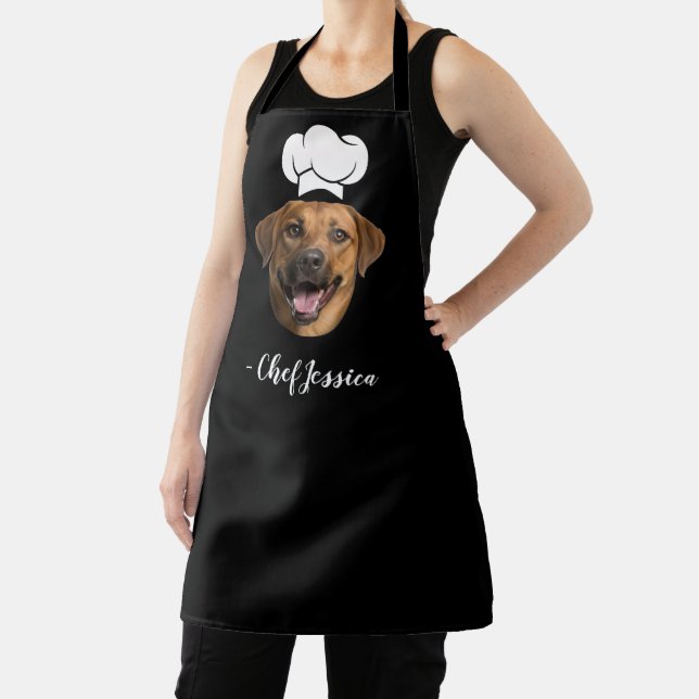 Custom Dog Face & Name Funny Chef Apron (Insitu)