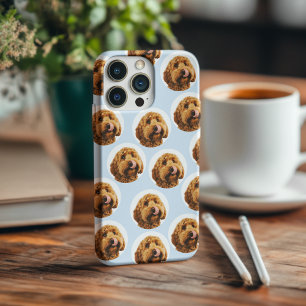 Custom Dog Face Personalised Pet Light Blue iPhone 15 Pro Case