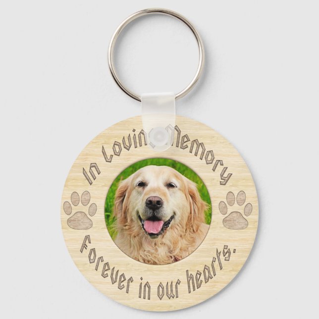 Custom Dog Memorial Add Photo Key Ring (Front)