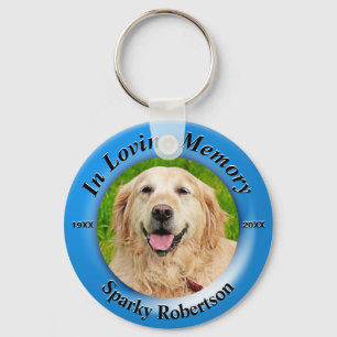 Custom Dog Memorial Blue Key Ring