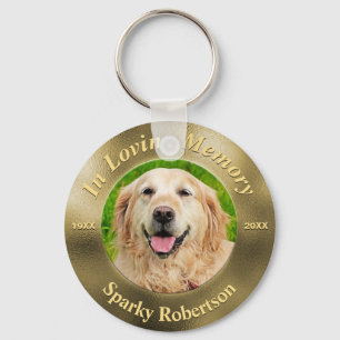 Custom Dog Memorial Gold Key Ring