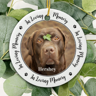 Custom Dog Memorial Pet Loss Sympathy 2 Photo   Ceramic Tree Decoration