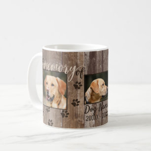 Custom Dog Memorial Rustic Wood Look Coffee Mug