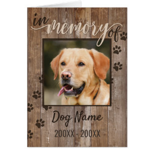 Custom Dog Memorial Rustic Wood Look Sympathy