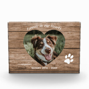 Custom Dog Memorial Rustic Wood & Photo Block