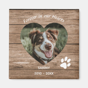 Custom Dog Memorial Rustic Wood & Photo Magnet