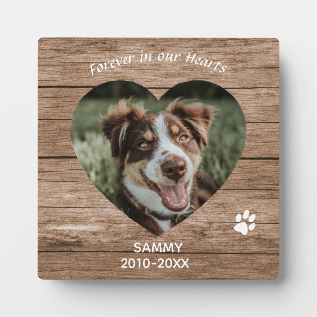 Custom Dog Memorial Rustic Wood & Photo Plaque (Front)