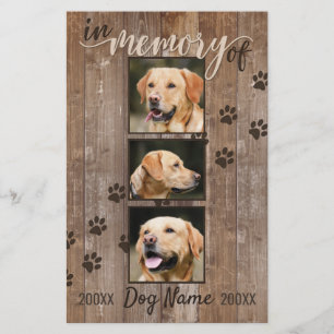 Custom Dog Memorial Rustic Wood Rainbow Card