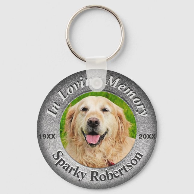 Custom Dog Memorial Silver Key Ring (Front)