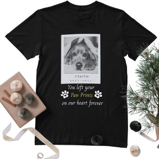 Custom Dog Memorial You Left Your Paw Prints T-Shirt