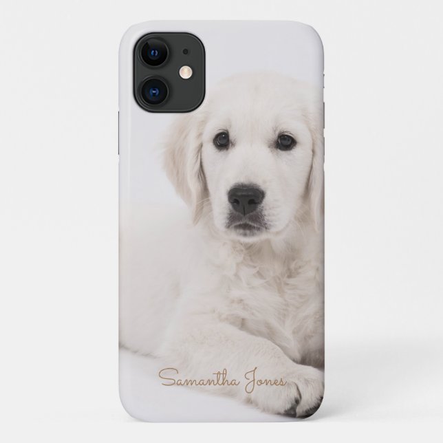 Custom Dog Mum Photo Script Simple Modern Minimal Case-Mate iPhone Case (Back)