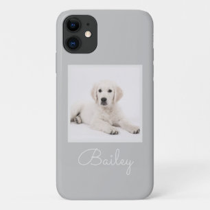Custom Dog Mum Photo Script Simple Modern Minimal iPhone 11 Case