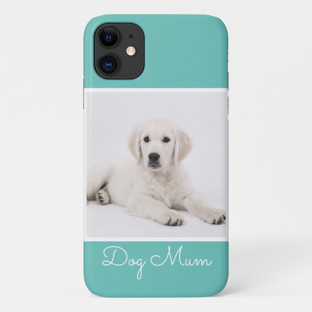 Custom Dog Mum Photo Script Simple Modern Minimal  Case-Mate iPhone Case (Back)