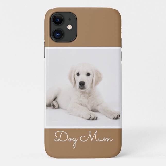 Custom Dog Mum Photo Script Simple Modern Minimal  Case-Mate iPhone Case (Back)