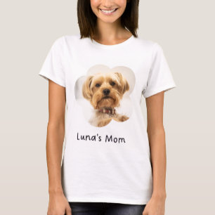 Custom Dog Mum T-Shirt with Pet Photo and Name