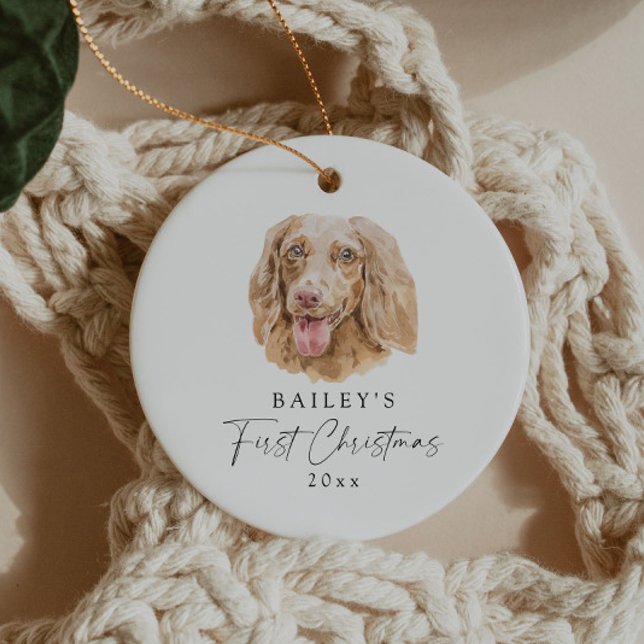 Custom Dog Name Dachshund My First Christmas Ceramic Tree Decoration (Creator Uploaded)