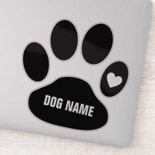 Custom Dog Name on Paw