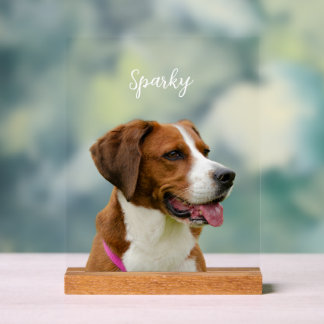 Custom Dog Name Photo Memorial Portrait Acrylic Sign