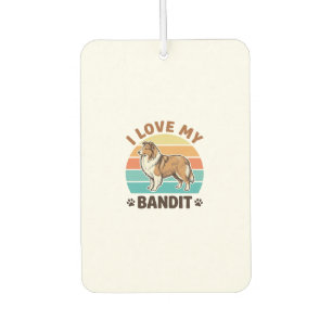 Custom Dog Name Retro Sunset Pet Lover Design_1 Car Air Freshener