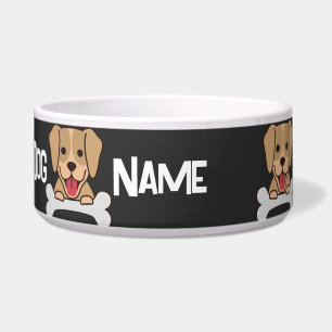 Custom Dog Name Text Puppy Dog with Bone image