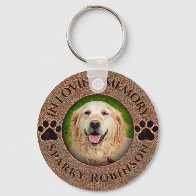 Custom Dog or Cat Memorial Keepsake Key Ring (Front)