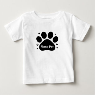 Custom Dog Paw Baby - Personalised Pet Name T-Shirt