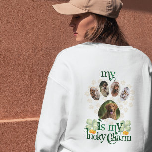 Custom Dog Paw Photos St Patrick's Day  Sweatshirt