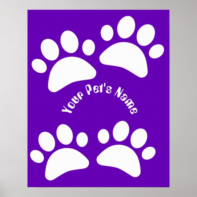 Custom Dog Paw Print Pattern Personalised Name Pos (Front)