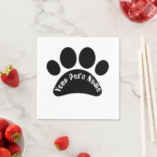 Custom Dog Paw Print Personalised Name Ceramic Til Napkin