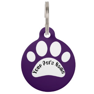 Custom Dog Paw Print Personalised Name Pet ID Tag