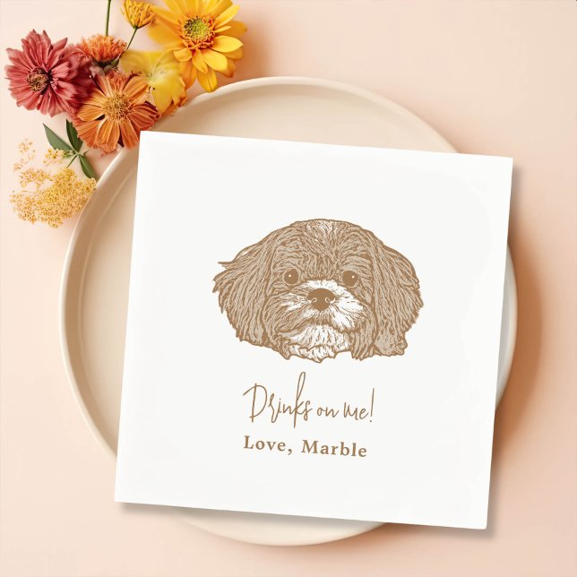 Custom Dog Personalised Wedding Napkins (Creator Uploaded)