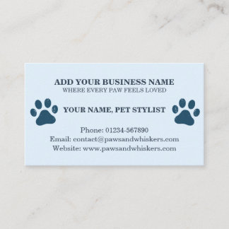 Custom Dog Pet Client Grooming Design Business Card